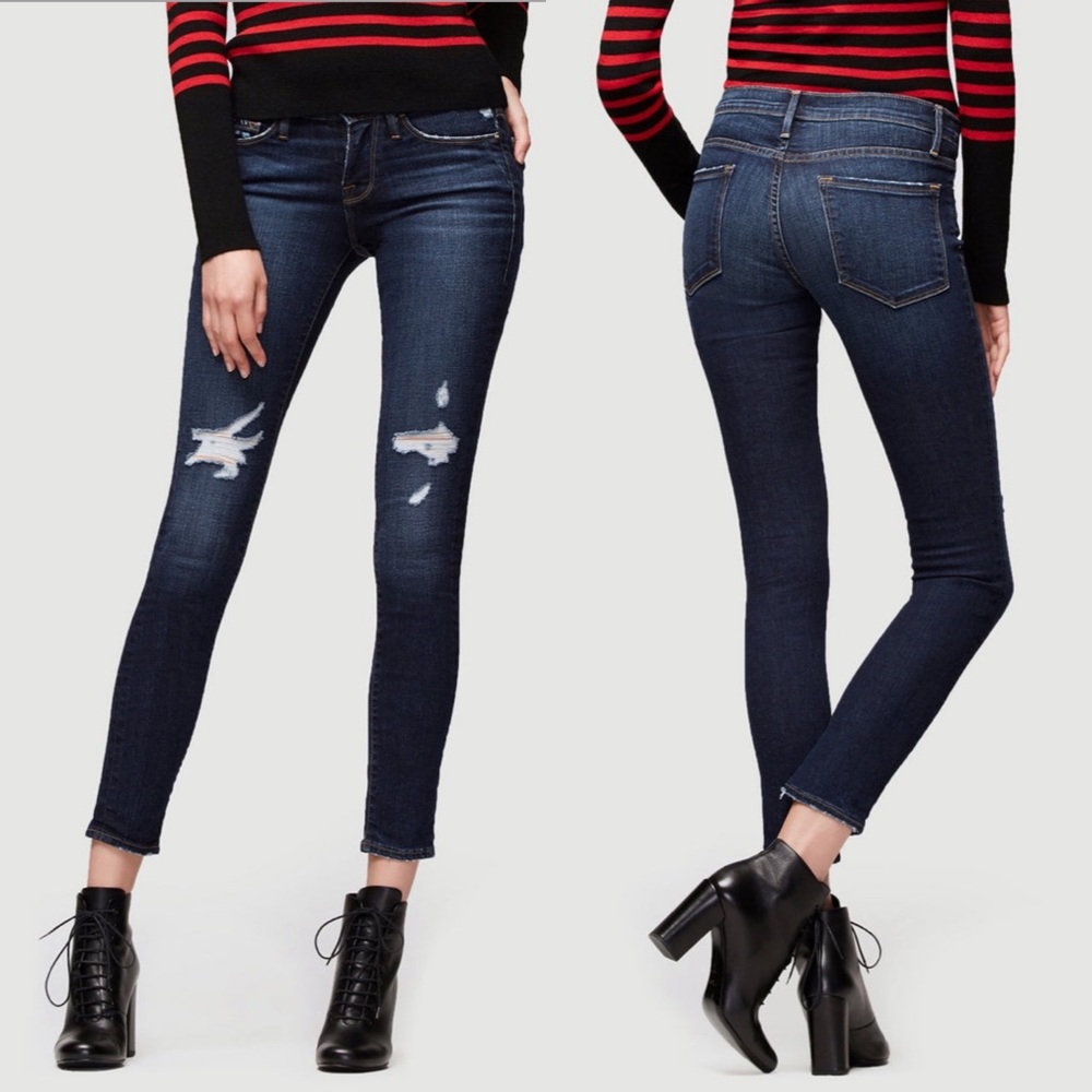 FRAME Denim Le Skinny de Jeanne in Wriley Jeans Size 27 NEW